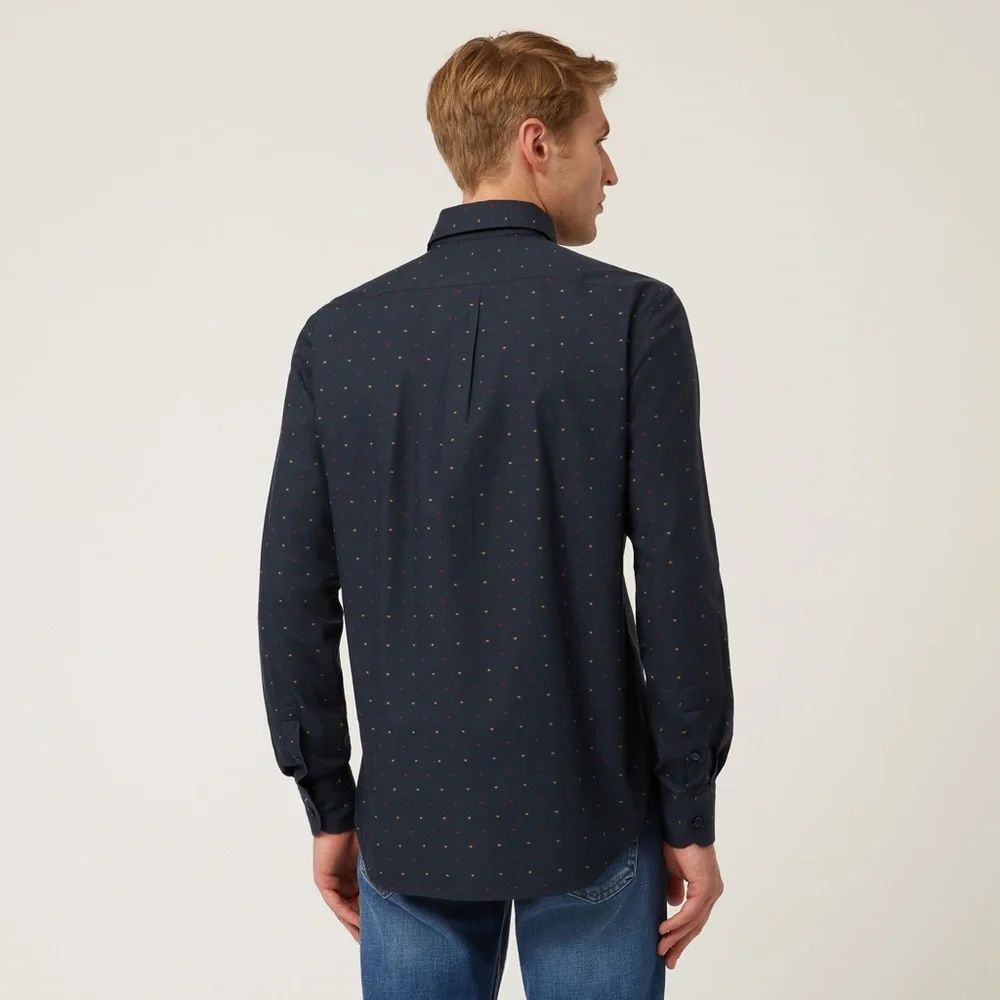 Harmont & Blaine 100% Navy Blue Patterned Shirt (Inv. #001) - Picture 2 of 14